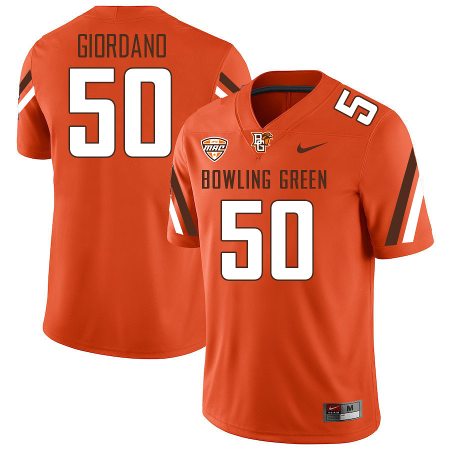 Bowling Green State Falcons #50 Vincent Giordano College Football Jerseys Stitched-Orange